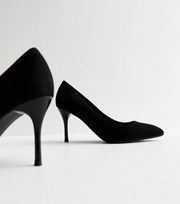 New Look Wide Fit Black Suedette Stiletto Court Shoes